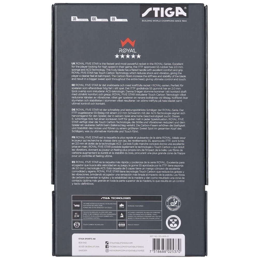 STIGA Bat Royal Five Star Carbon